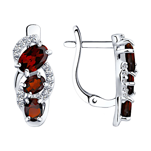 Kõrvarõngad hõbe, granaat